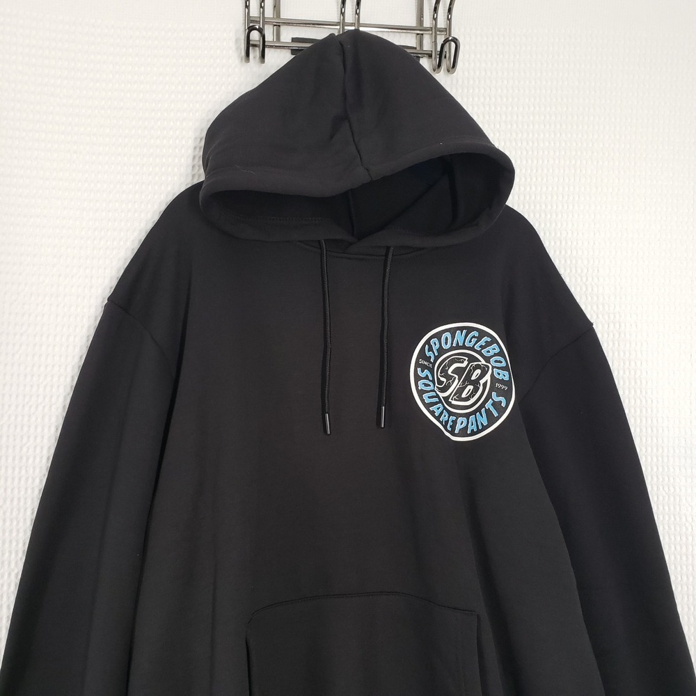 Members Only Spongebob Squarepants Hoodie Sweatshirt Mens Medium Black Oversized - Picture 8 of 16